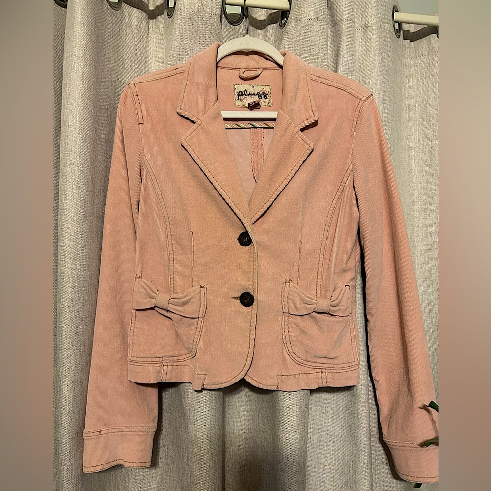 Pink Corduroy Blazer